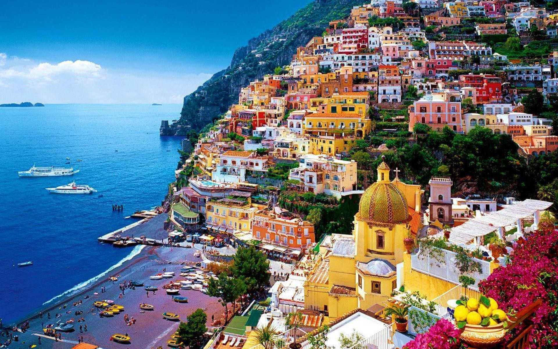 Desktop Wallpaper Italy - Amalfi Coast - HD Wallpaper 