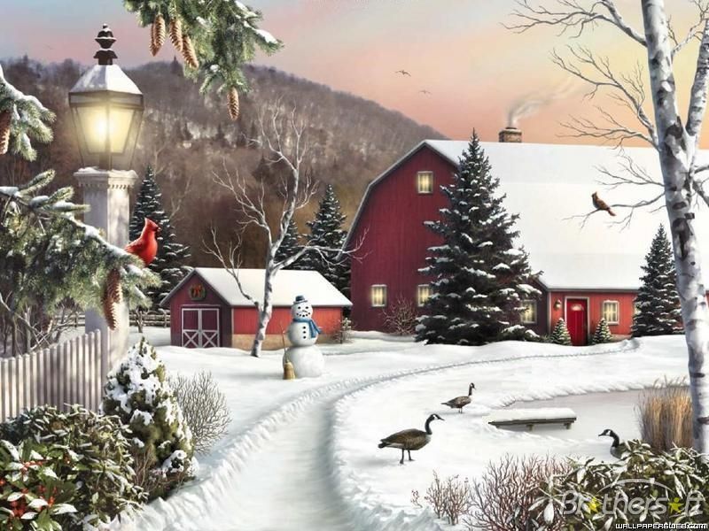 Barn Christmas Cards - HD Wallpaper 