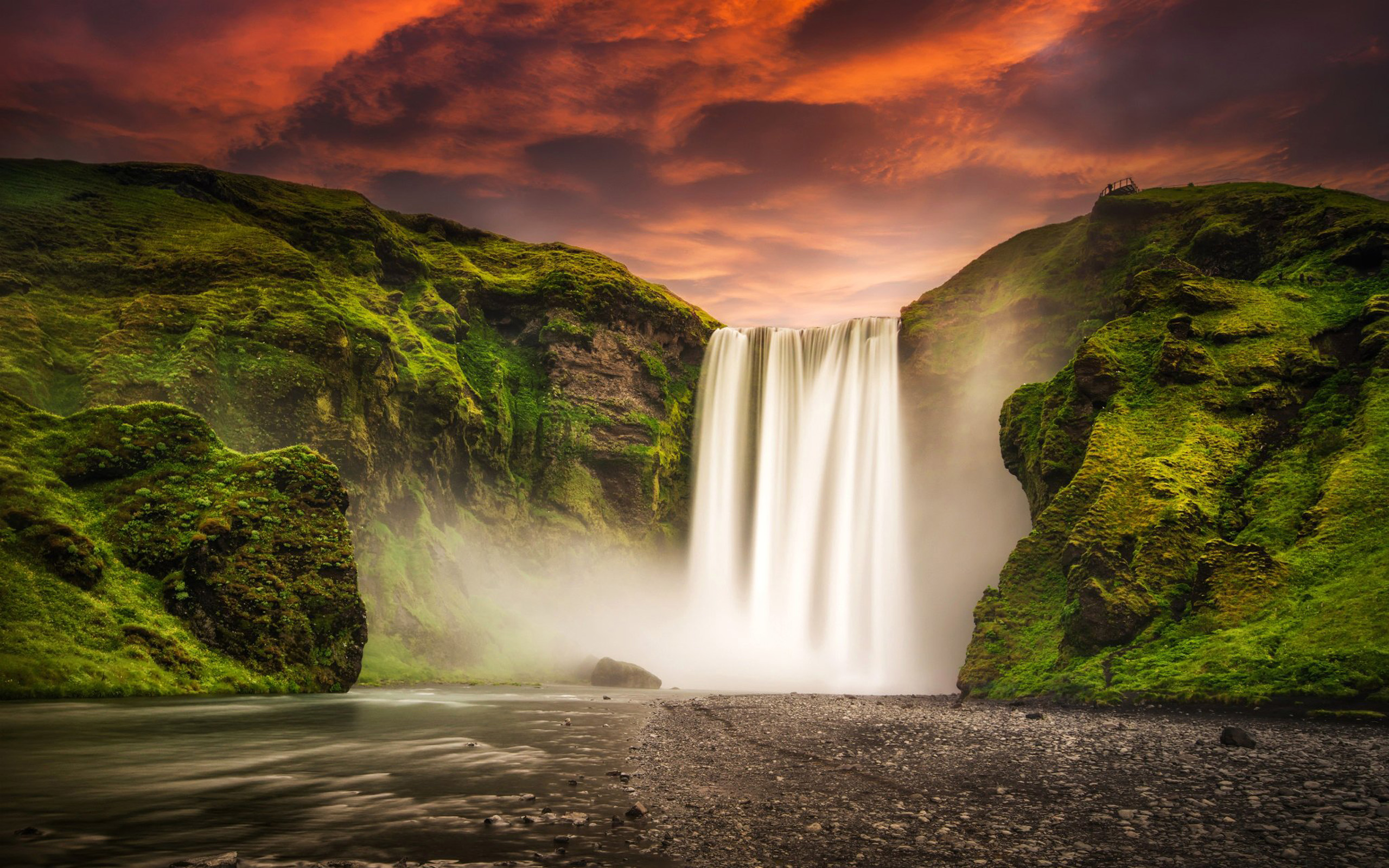 Iceland Waterfall - HD Wallpaper 