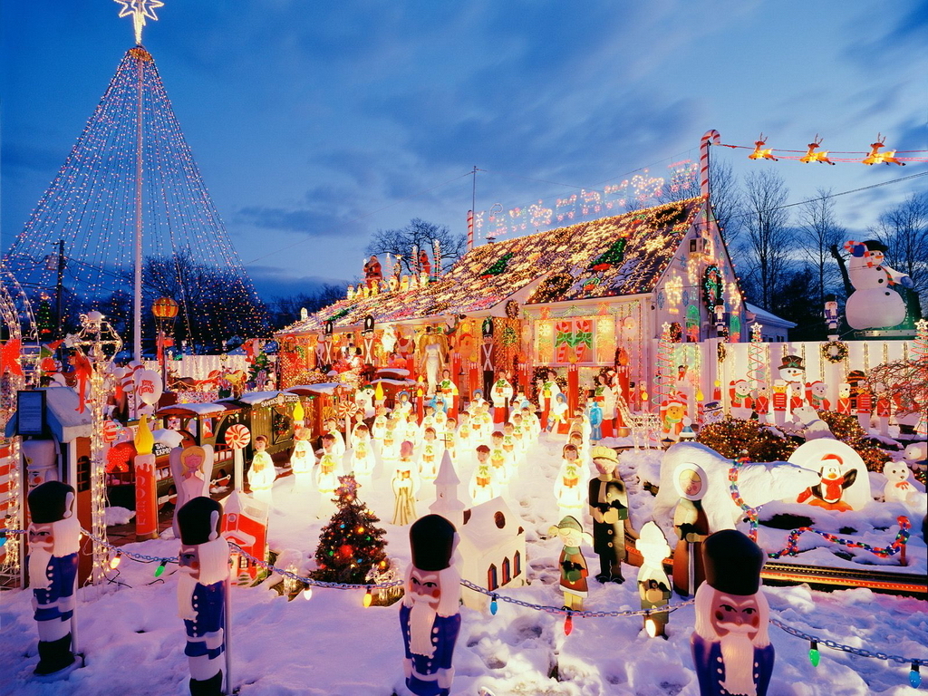 Christmas Scene - Christmas Scenery - HD Wallpaper 