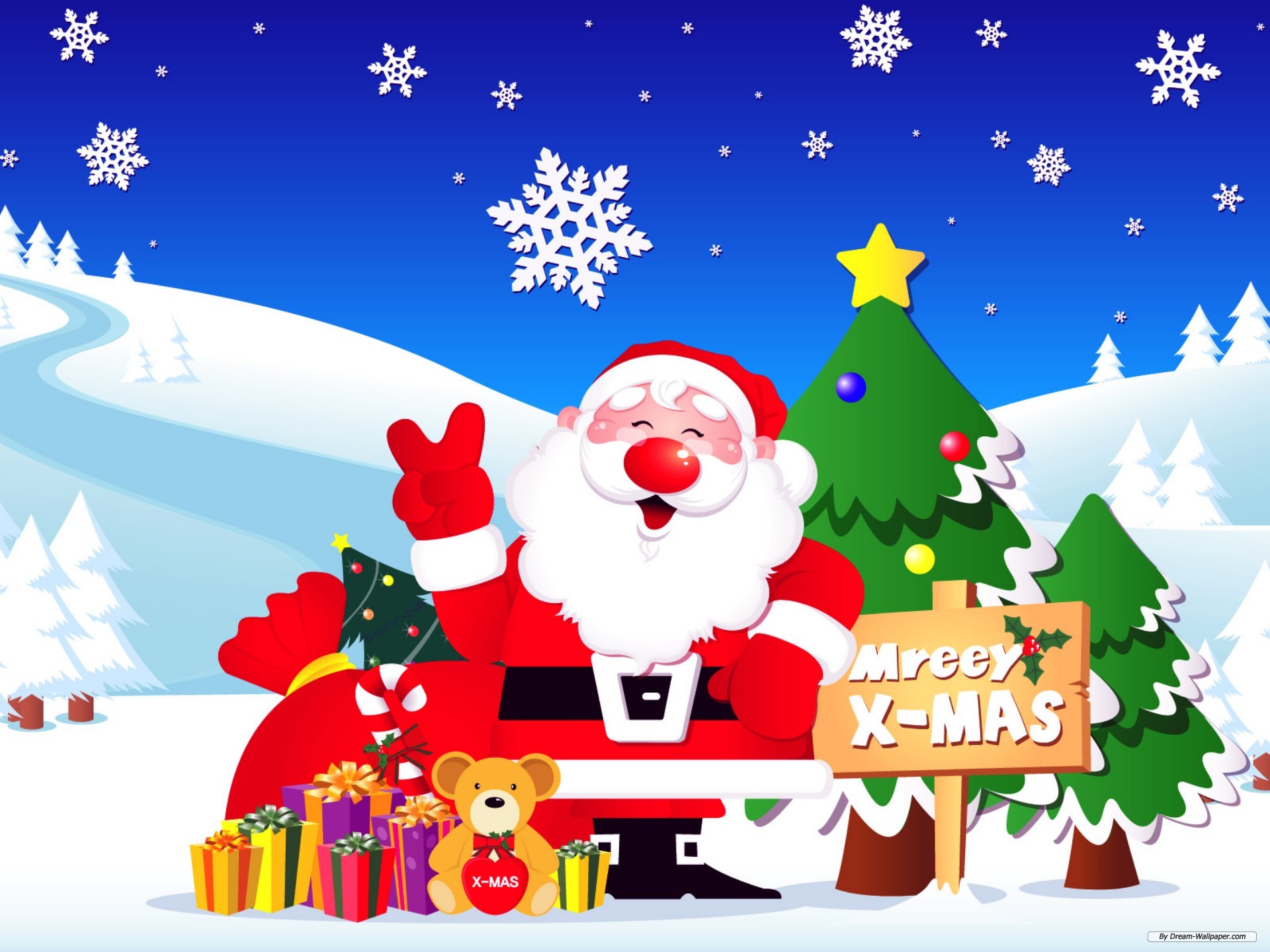 Free Holiday Wallpaper - Christmas Images In Cartoon - HD Wallpaper 