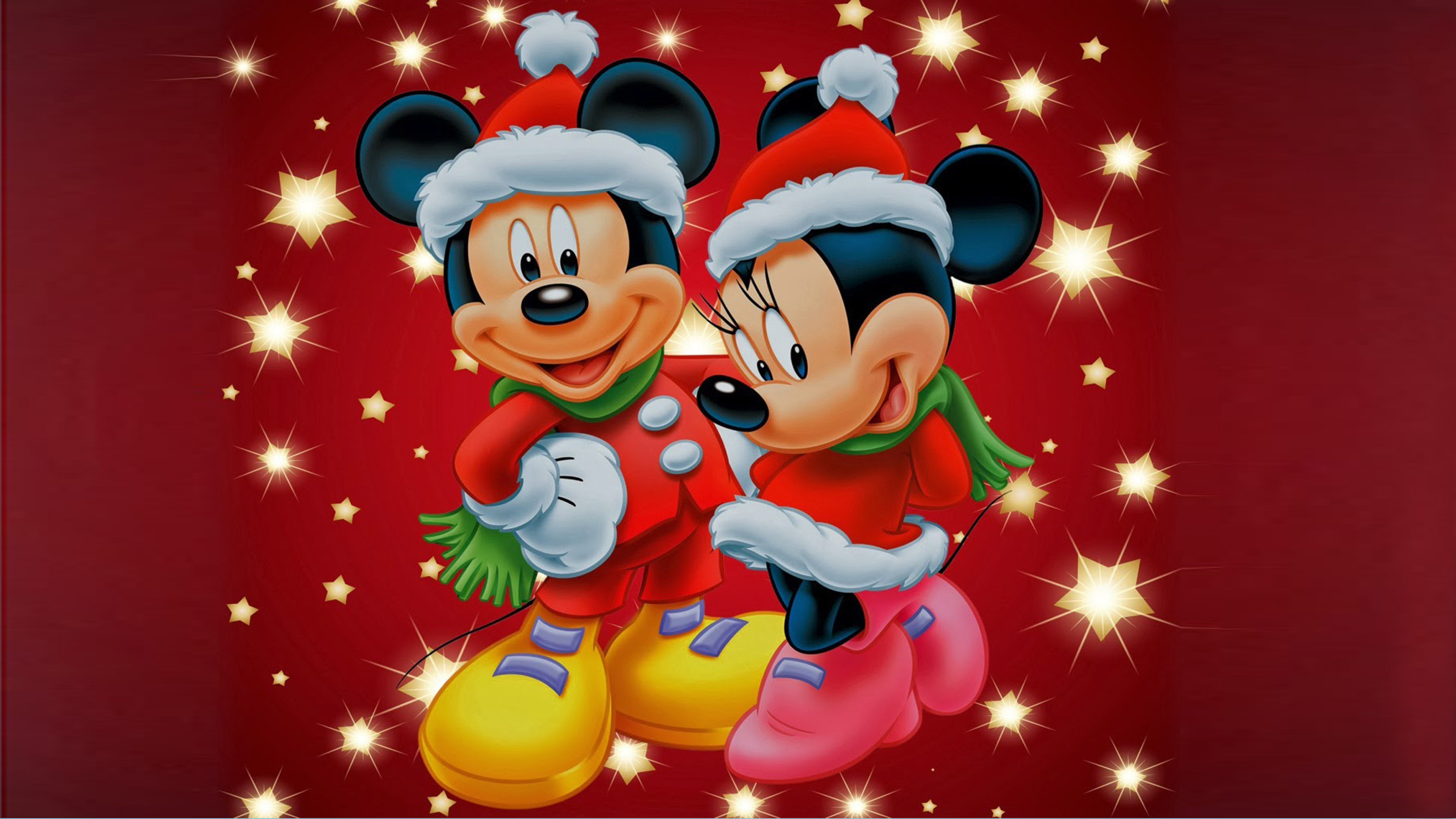 Minnie Und Mickey Weihnachten - HD Wallpaper 
