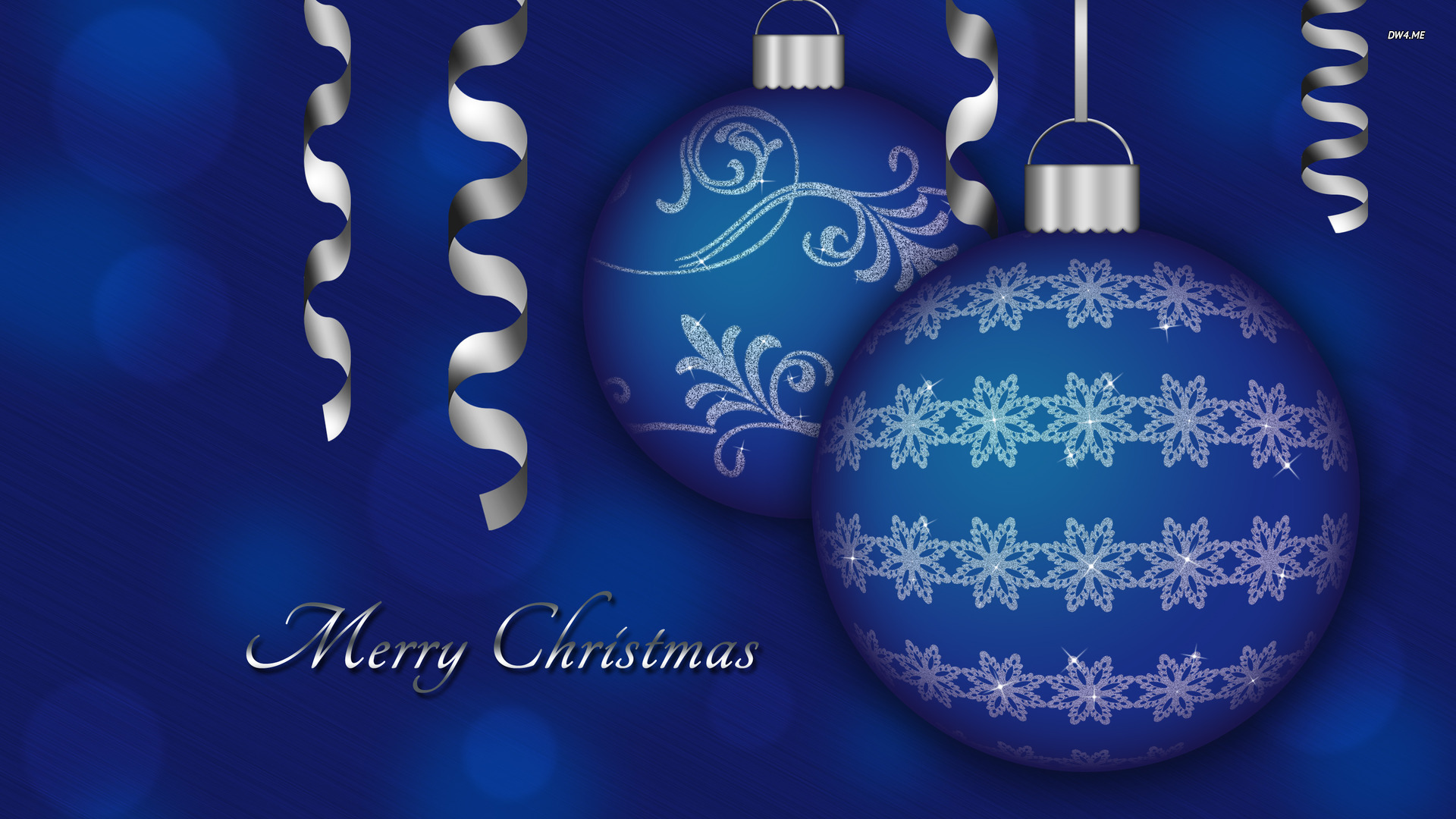 Ideas About Christmas Desktop Wallpaper On Pinterest - Merry Christmas Blue Ornaments - HD Wallpaper 