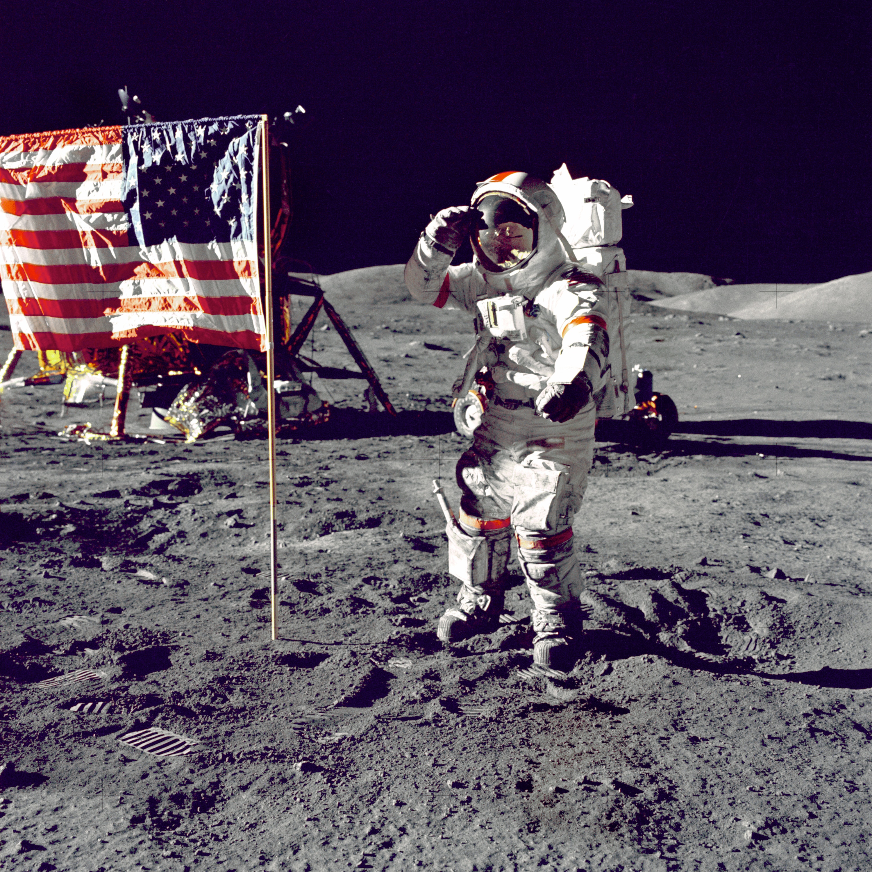 Neil Armstrong On The Moon - HD Wallpaper 