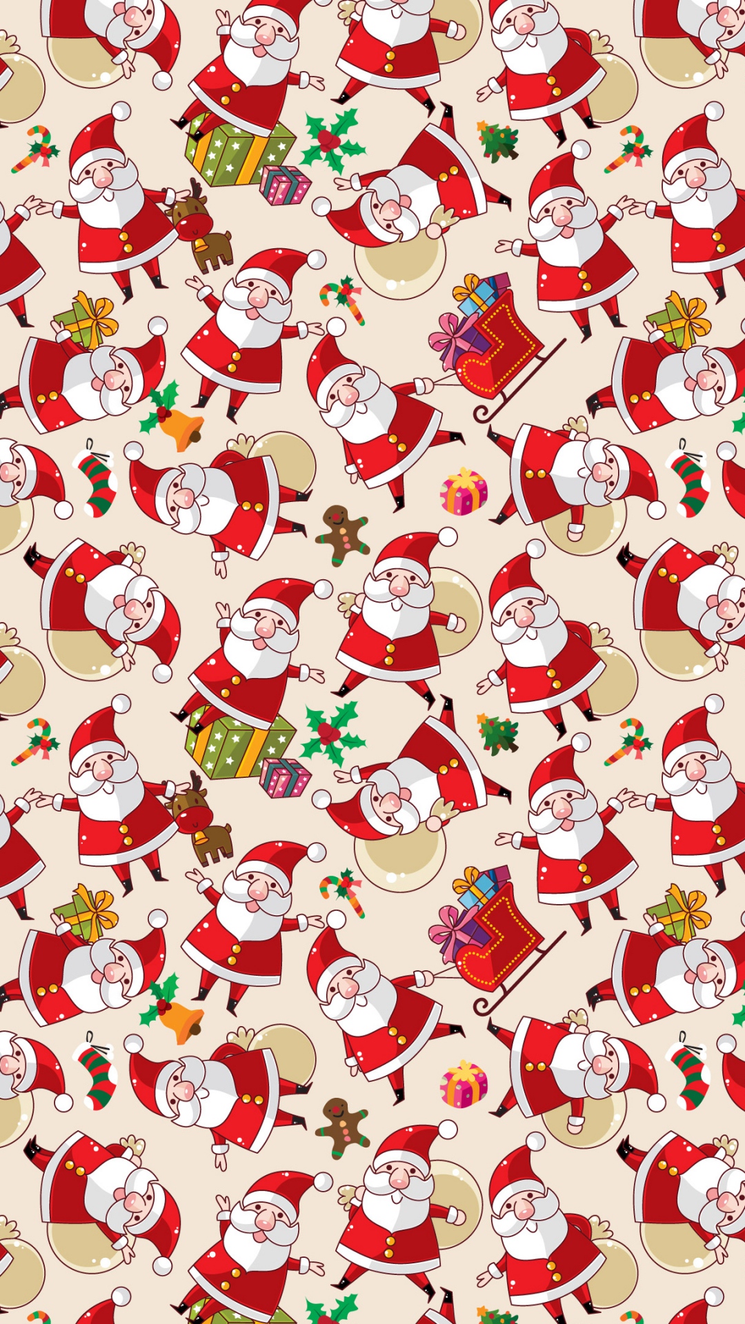 Santa Claus Pattern Texture Background Iphone Wallpapers - Santa Christmas Wallpaper Hd Iphone 8 - HD Wallpaper 