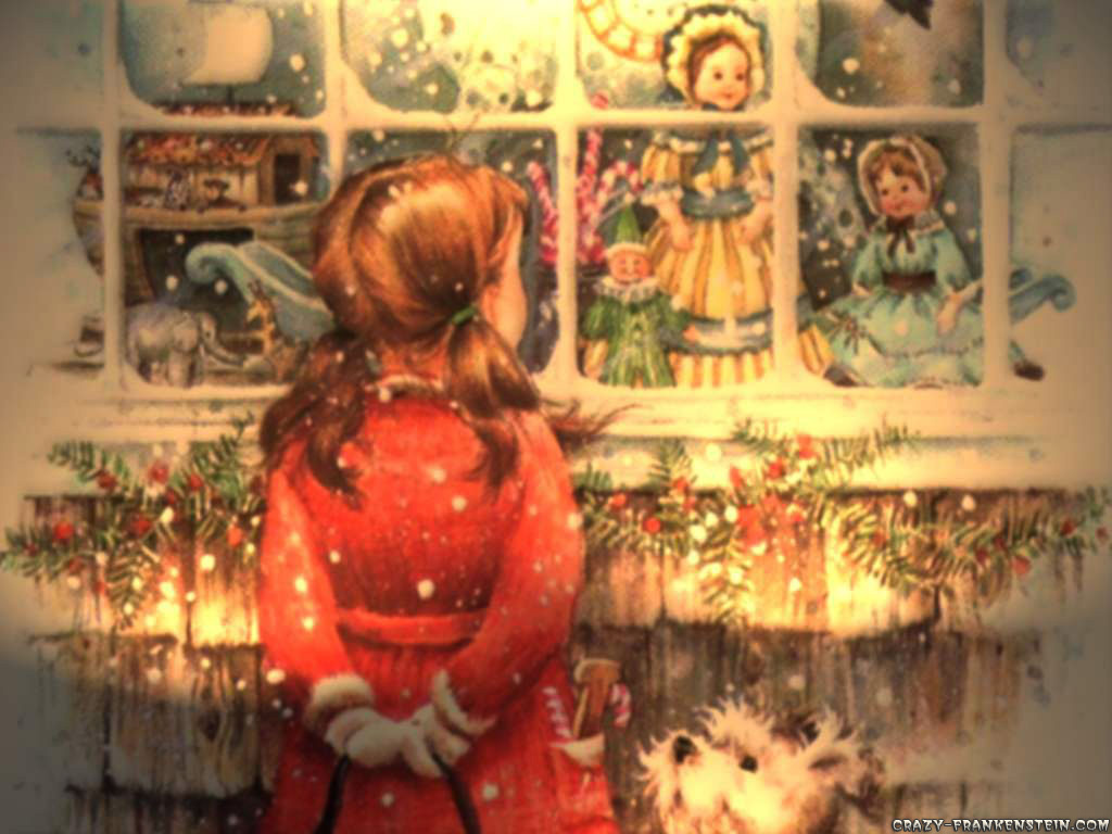 Window Shopping - Vintage Christmas Window Shopping - HD Wallpaper 