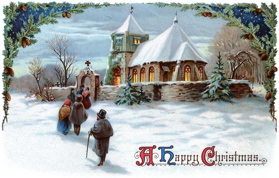 Merry Christmas Vintage Cards - HD Wallpaper 