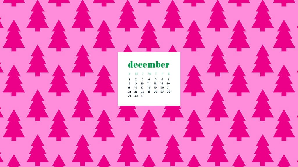 Free December Wallpaper Calendars Pink Trees - Triangle - HD Wallpaper 