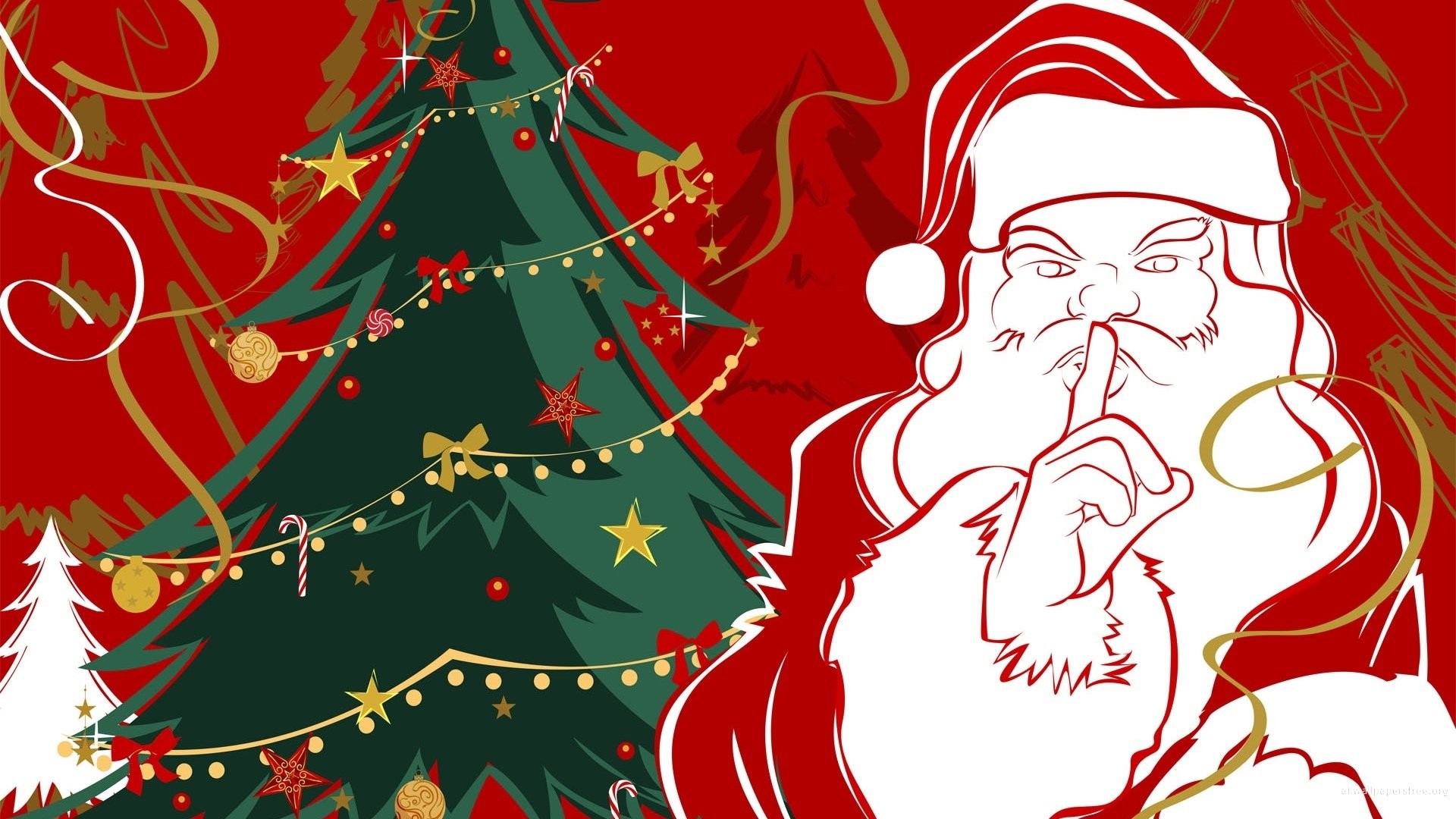 Christmas Tree Wallpaper Santa Claus - 1920x1080 Wallpaper - teahub.io