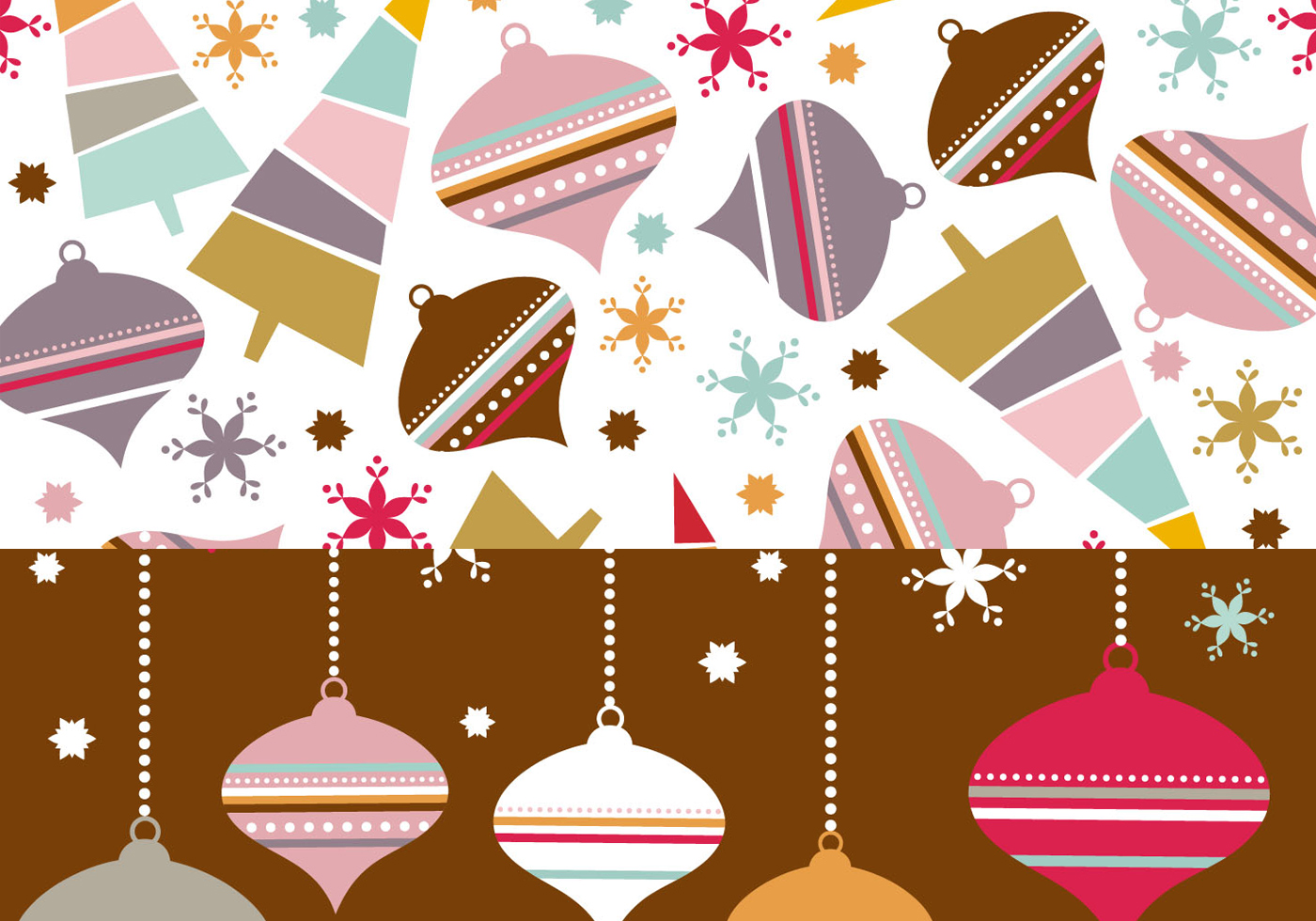 Retro Christmas Ornament Photoshop Pattern & Wallpaper - Retro Christmas Patterns - HD Wallpaper 