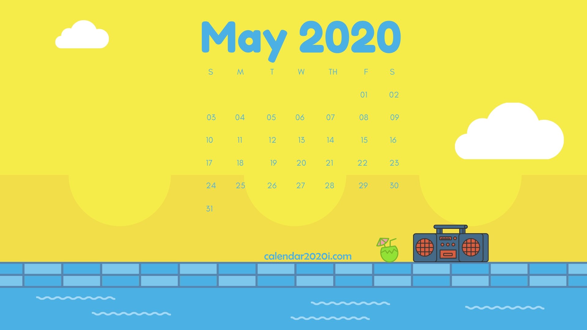 2020 Calendar Hd Wallpaper - May 2020 Cute Calendar - HD Wallpaper 