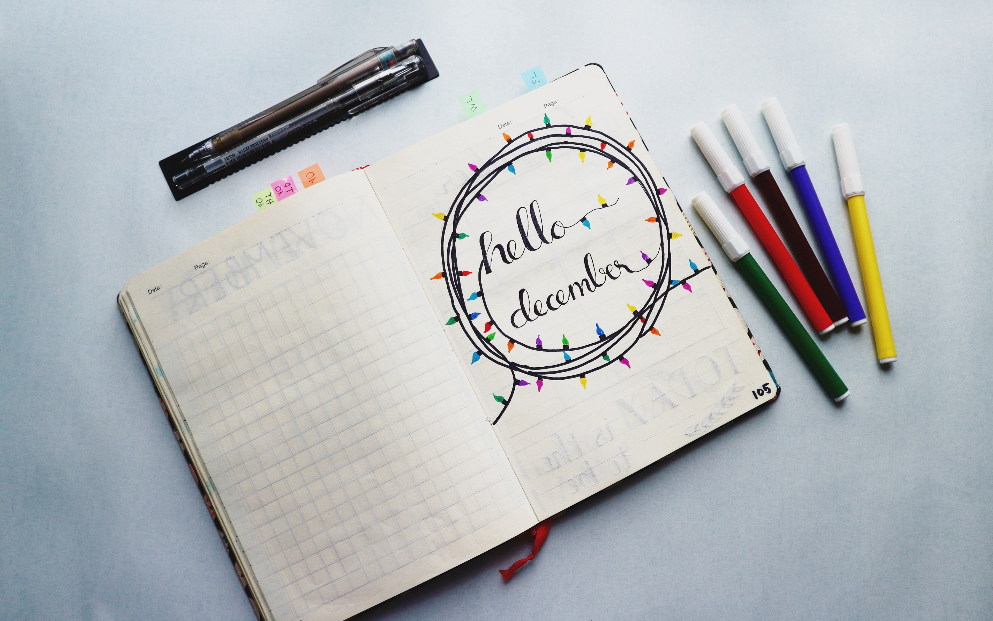 Wallpaper Inscription, December, Markers - Things To Do In Your Personal Diary - HD Wallpaper 