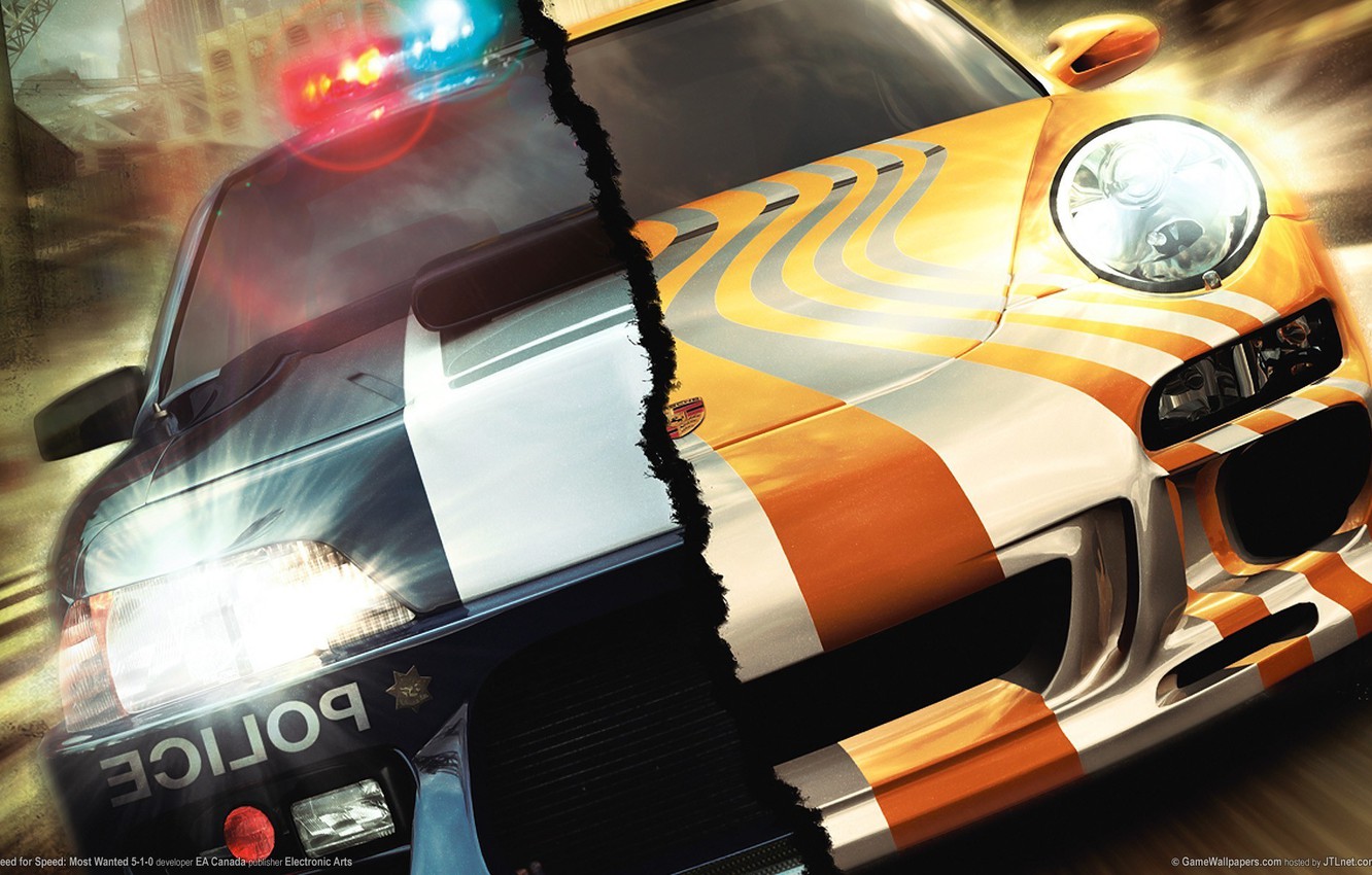 Photo Wallpaper Race, Need For Speed, Racer, Police, - Nfs Most Wanted 1 - HD Wallpaper 