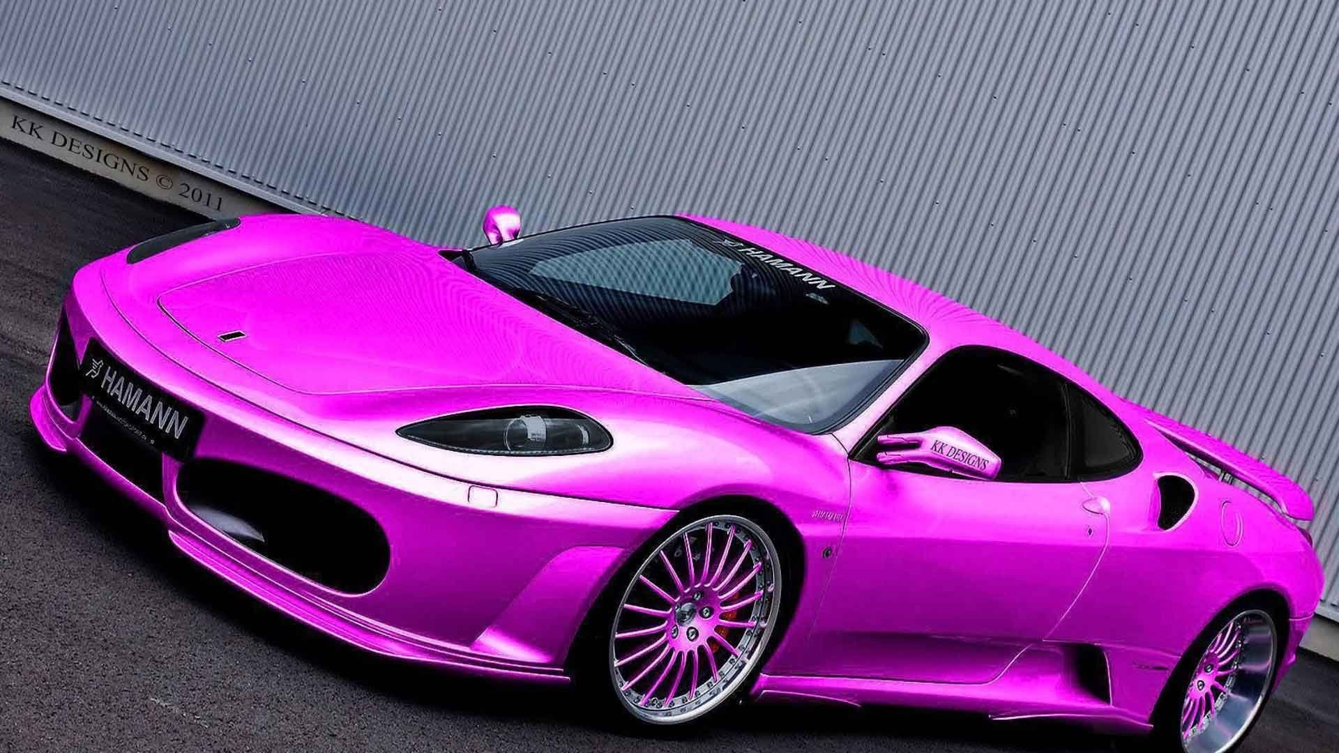 Fast Speed Cool Cars Wallpapers Download For Free - Ferrari Cars Pink Color - HD Wallpaper 