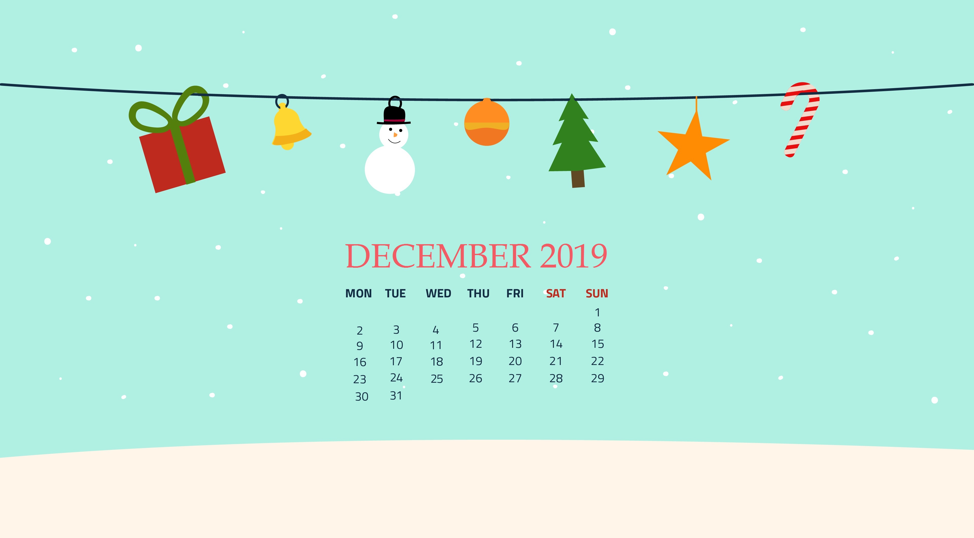 Free December 2019 Wallpaper - December Calendar Wallpaper 2019 - HD Wallpaper 