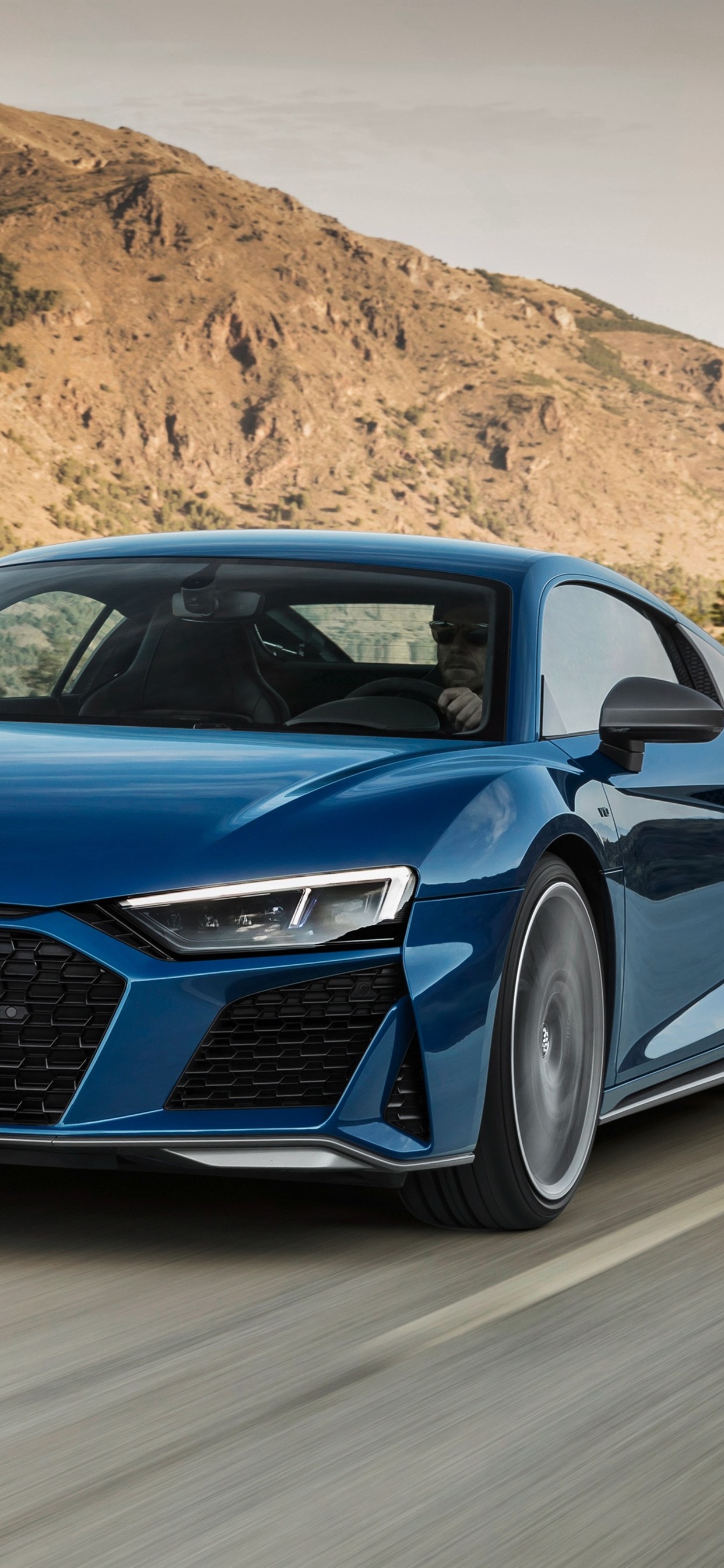 Iphone Wallpaper Audi R8 2019 Blue Car Speed - Ауди R 8 2020 - HD Wallpaper 