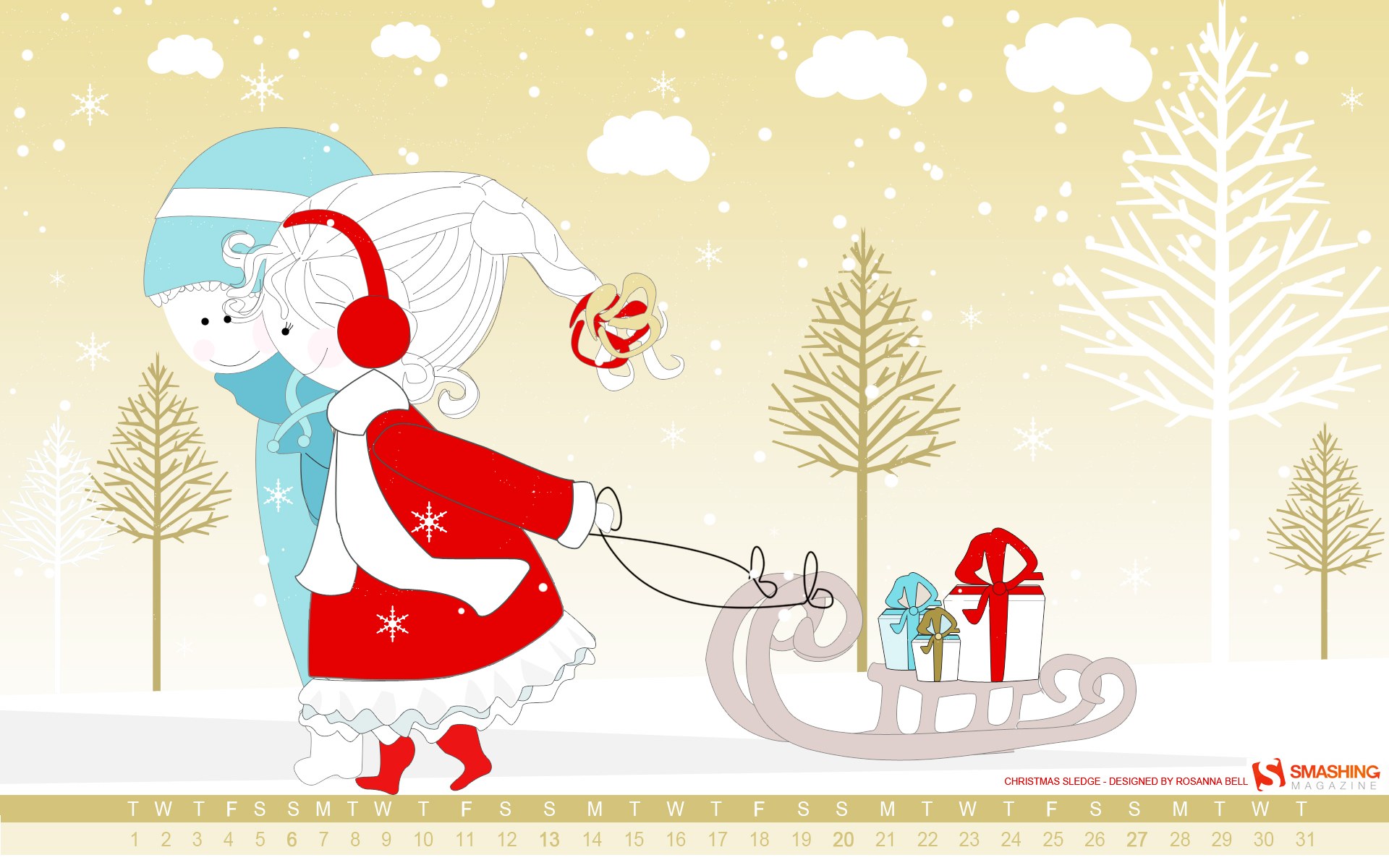 Christmas Sledge - HD Wallpaper 