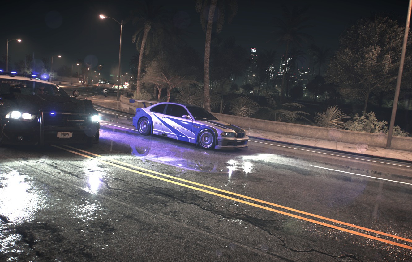 Photo Wallpaper Police, Chase, Bmw, Dodge, Nfs, Police, - Need For Speed Night - HD Wallpaper 