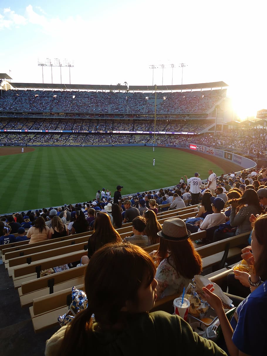 Baseball, Dodgers, Stadium, Day, Sun, Bleachers, Group - HD Wallpaper 