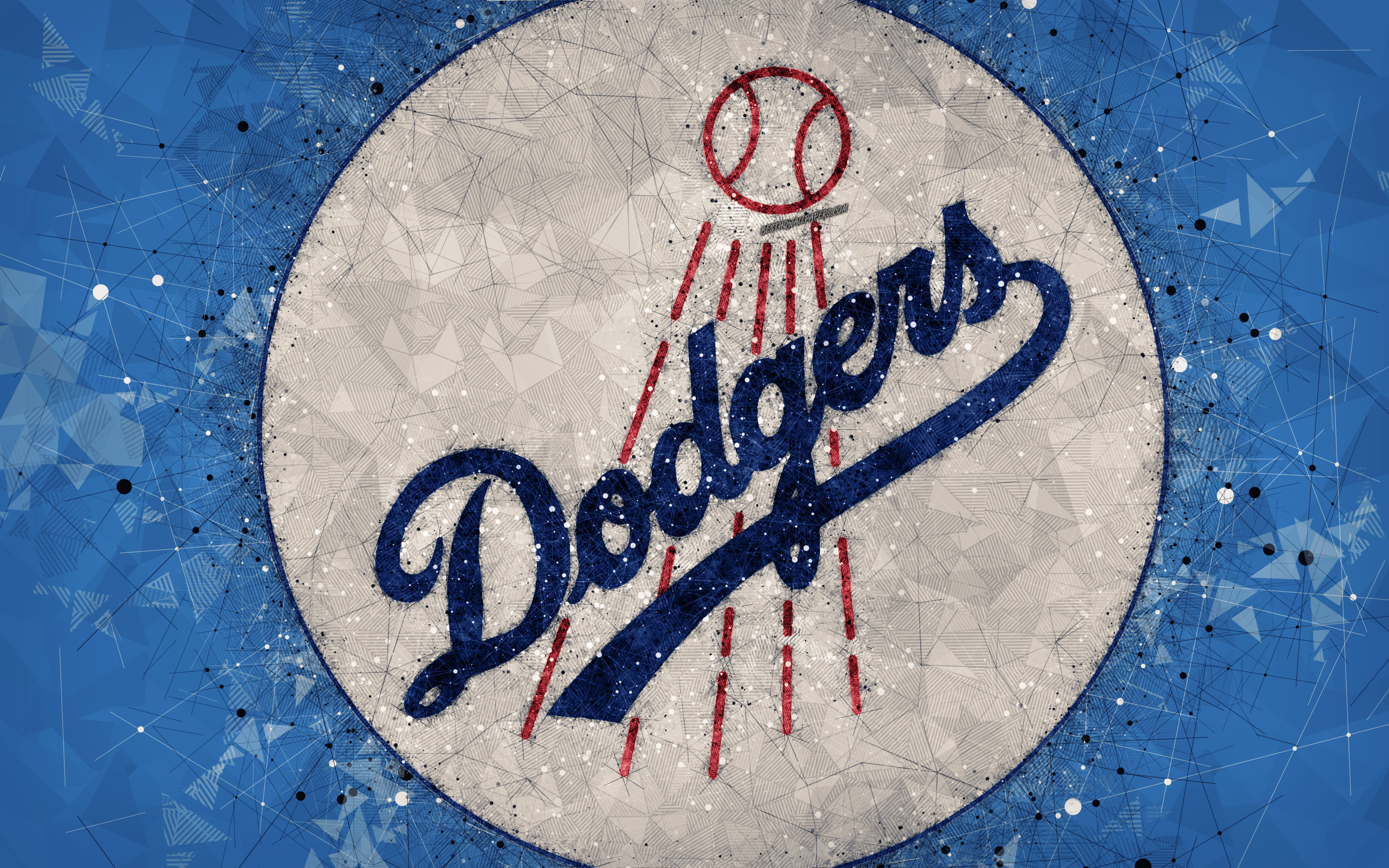 Los Angeles Dodgers, 4k, American Baseball Club, Geometric - Los Angeles Dodgers Wallpaper 2019 - HD Wallpaper 