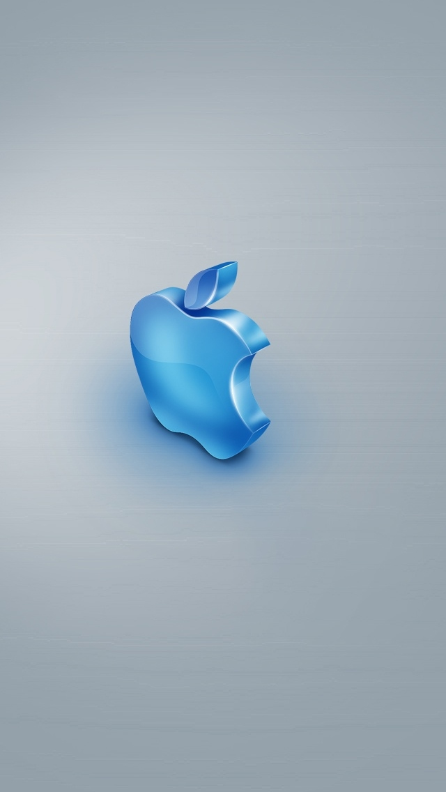 Blue Apple Iphone Wallpaper - Apple - HD Wallpaper 
