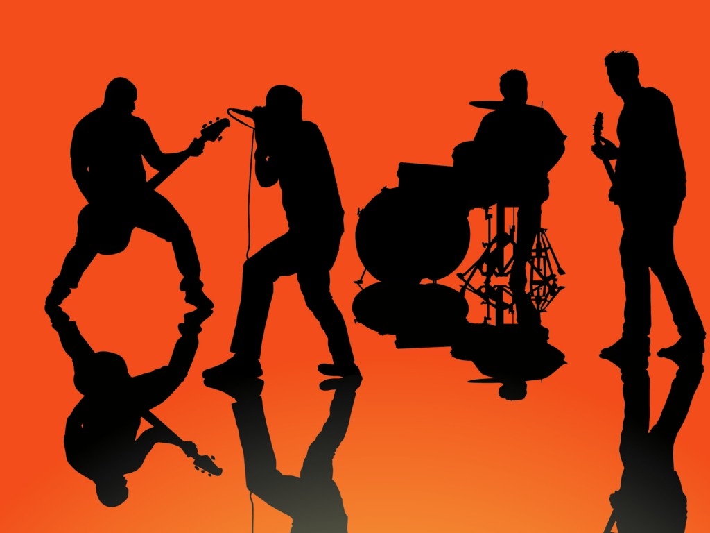 Silhouette Of Rock Bands - HD Wallpaper 