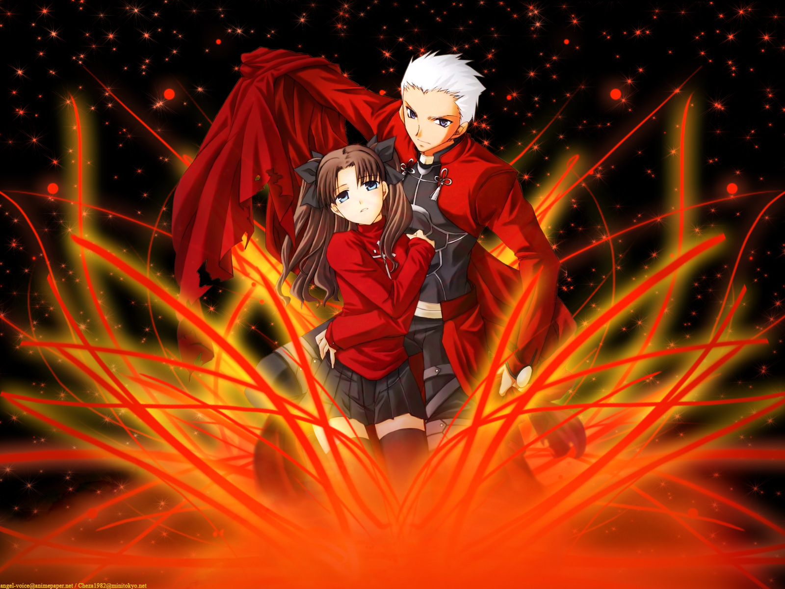Juri Miyabi, Fate/stay Night, Rin Tohsaka, Archer , - Anime Fate Stay Night Rin - HD Wallpaper 