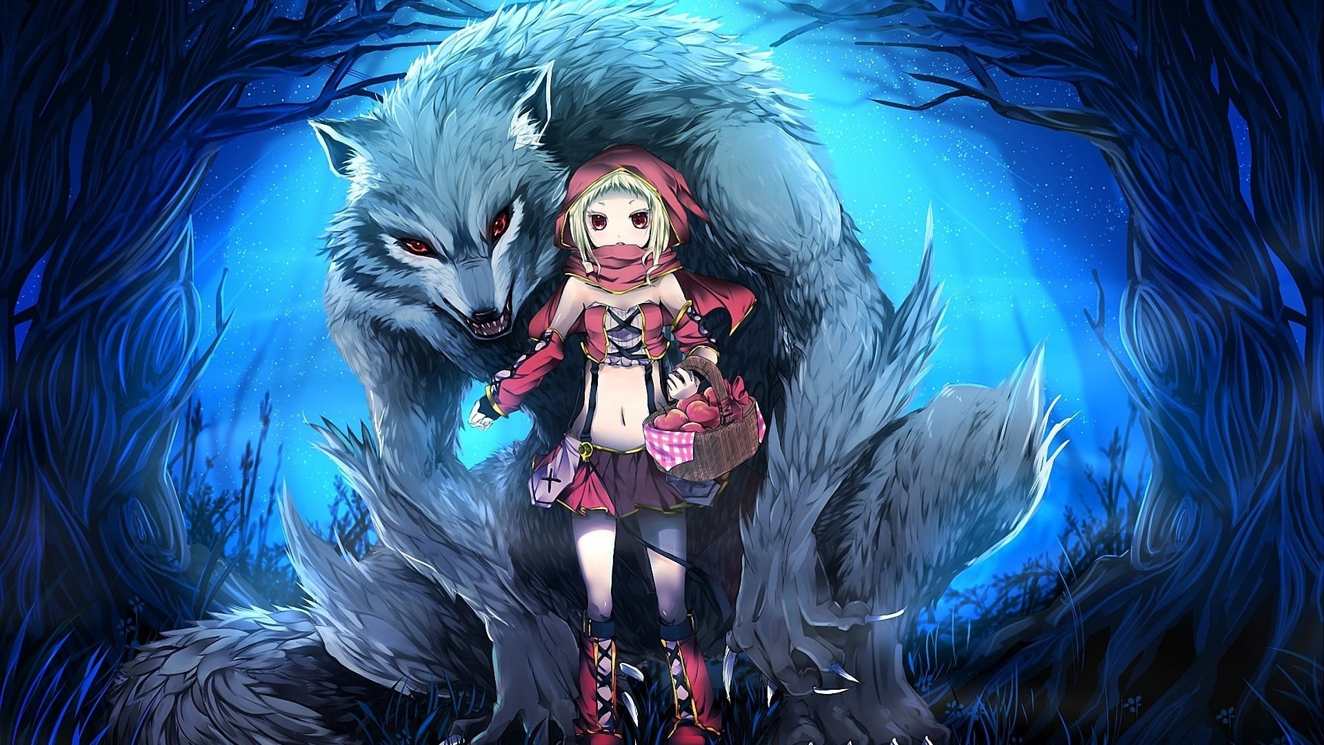 Wolf And Person Anime - HD Wallpaper 