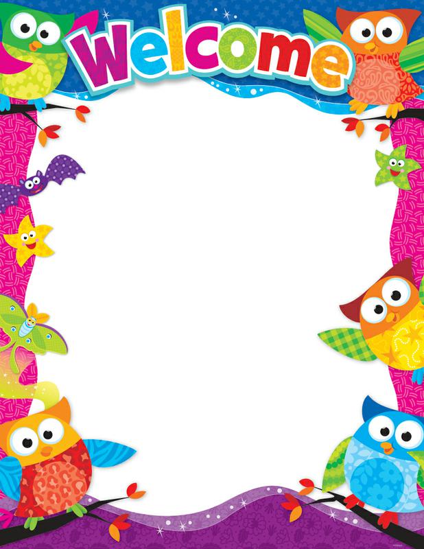 Welcome Owl Stars Learning Chart - Owl Border Design - HD Wallpaper 
