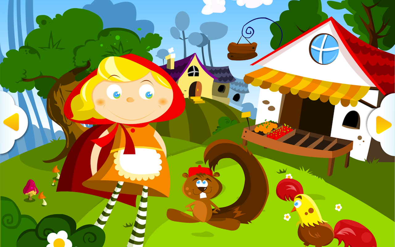 The Little Red Riding Hood - Little Red Riding Hood Background Cartoon - HD Wallpaper 