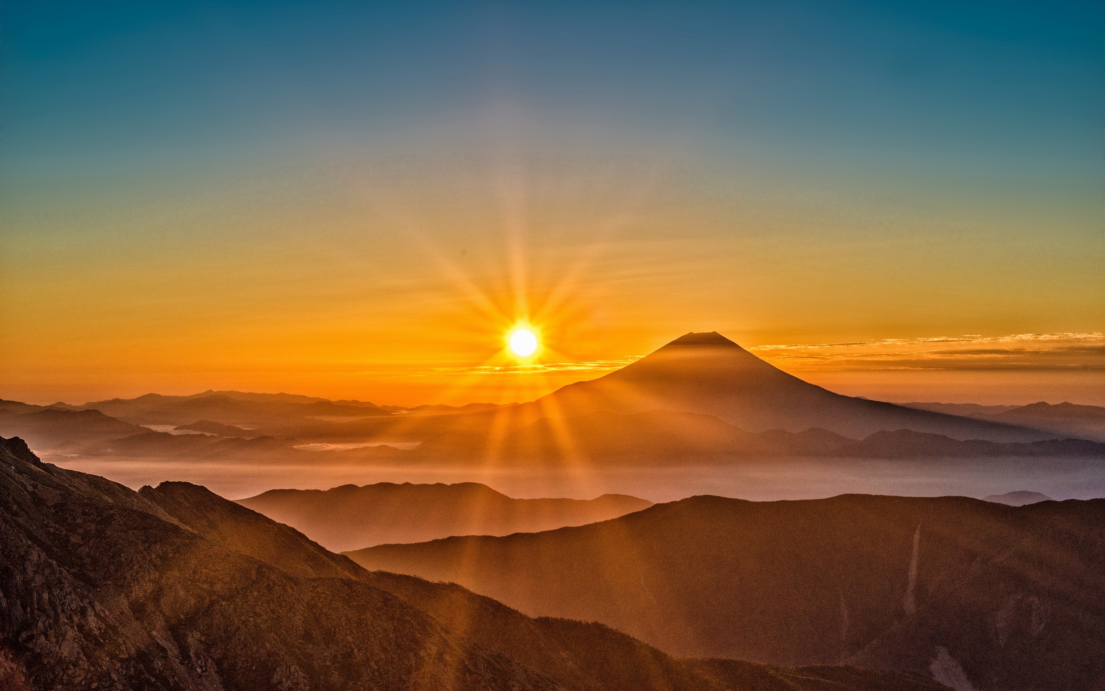 Wallpaper Mount Fuji, Japan, Sun - HD Wallpaper 