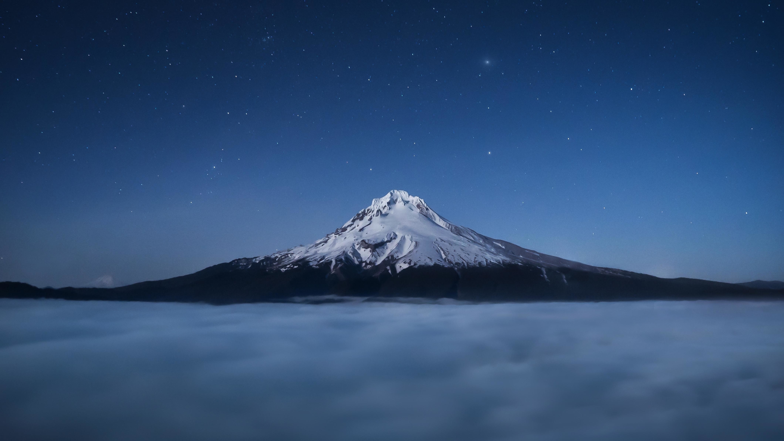 Above The Clouds At Night - HD Wallpaper 