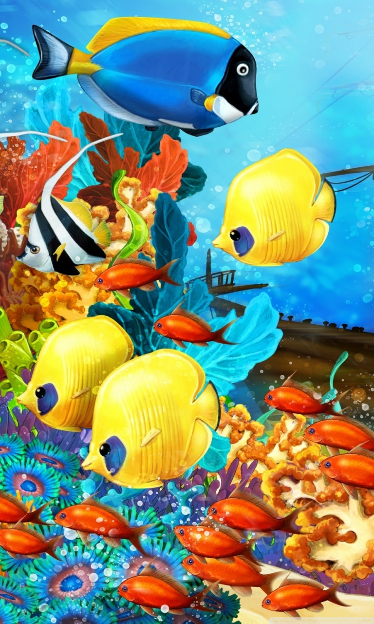 Aquarium Hd Wallpaper For Mobile - 768x1280 Wallpaper 