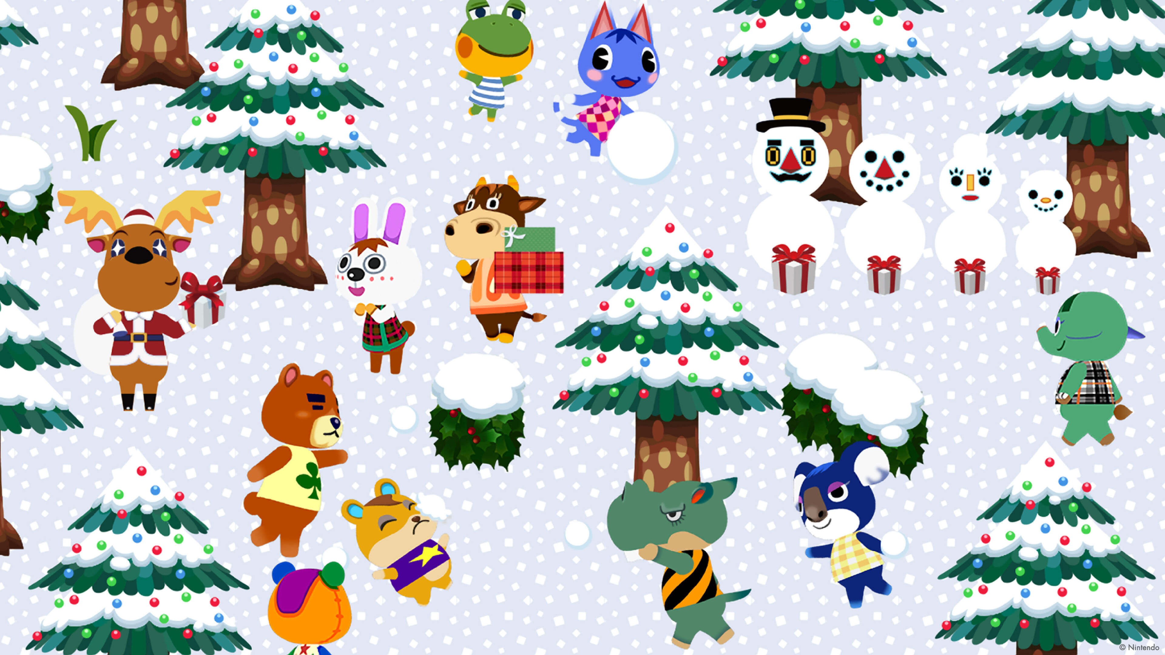 Animal Crossing Winter Uhd 4k Wallpaper - Animal Crossing Wallpaper 4k - HD Wallpaper 