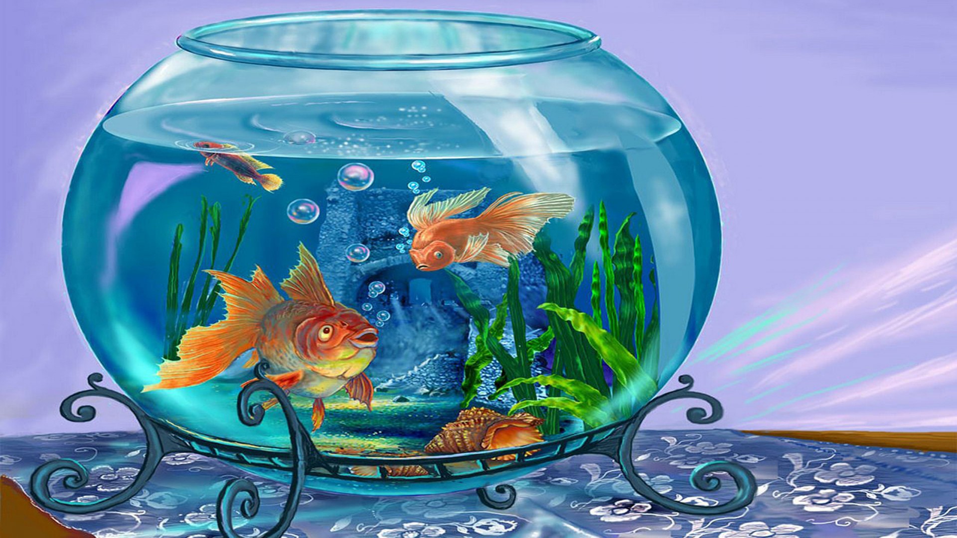 Fish Aquarium Paintings - HD Wallpaper 