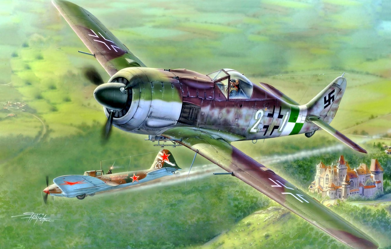 Photo Wallpaper Focke Wulf 190, Il 2, Fw - 1 48 Eduard Fw 190 A9 - HD Wallpaper 