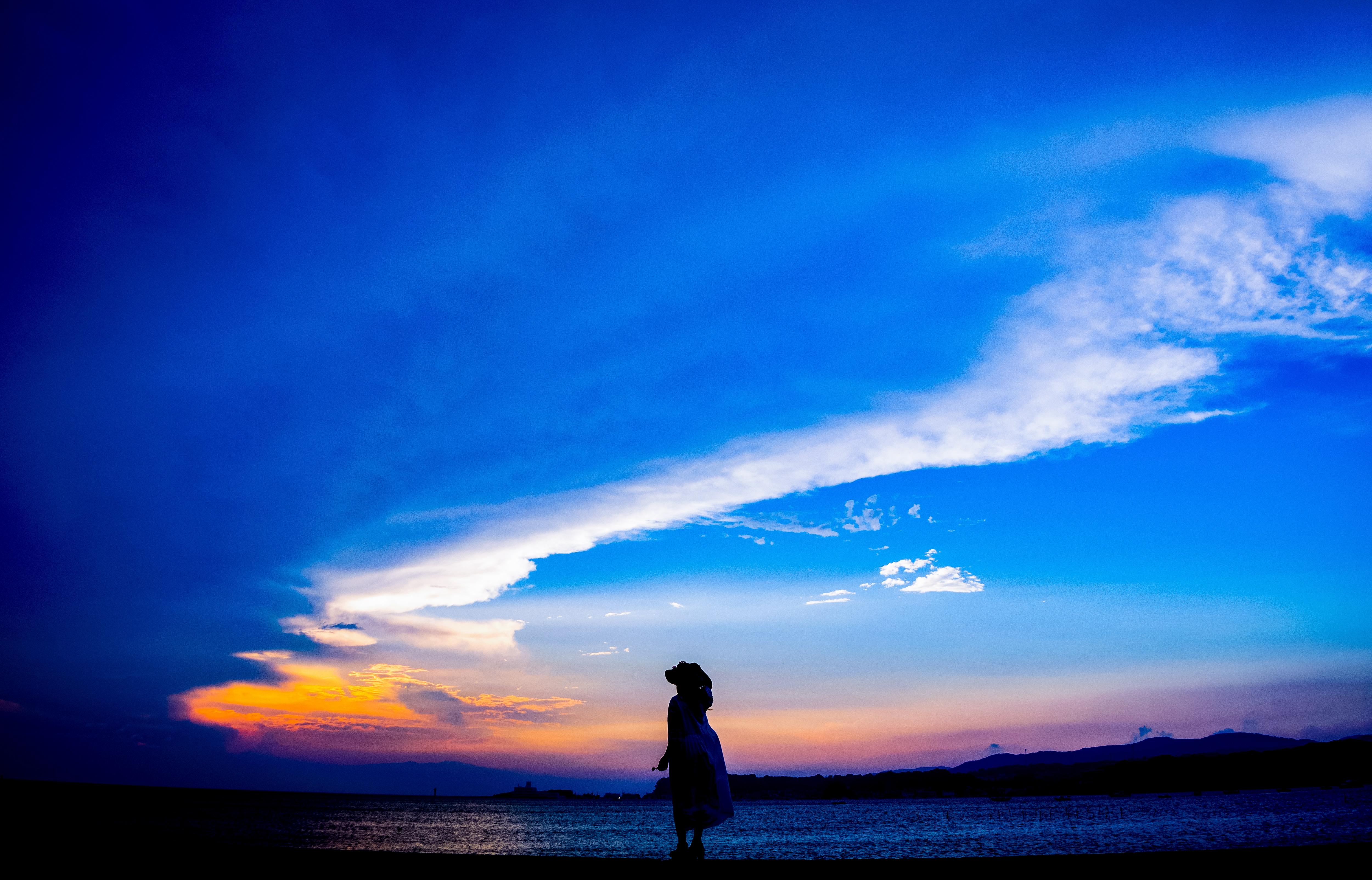 Silhouette, Dark, Beach, Sea, Dusk - Dark Beach Background Hd - HD Wallpaper 