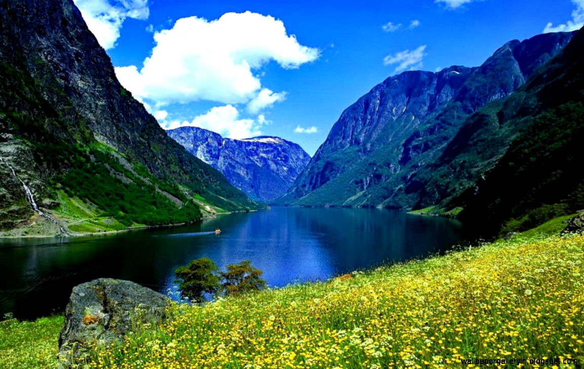 Nature Norway Fjord Mountains Water Steamer Hd Wallpaper - Norway Climate - HD Wallpaper 