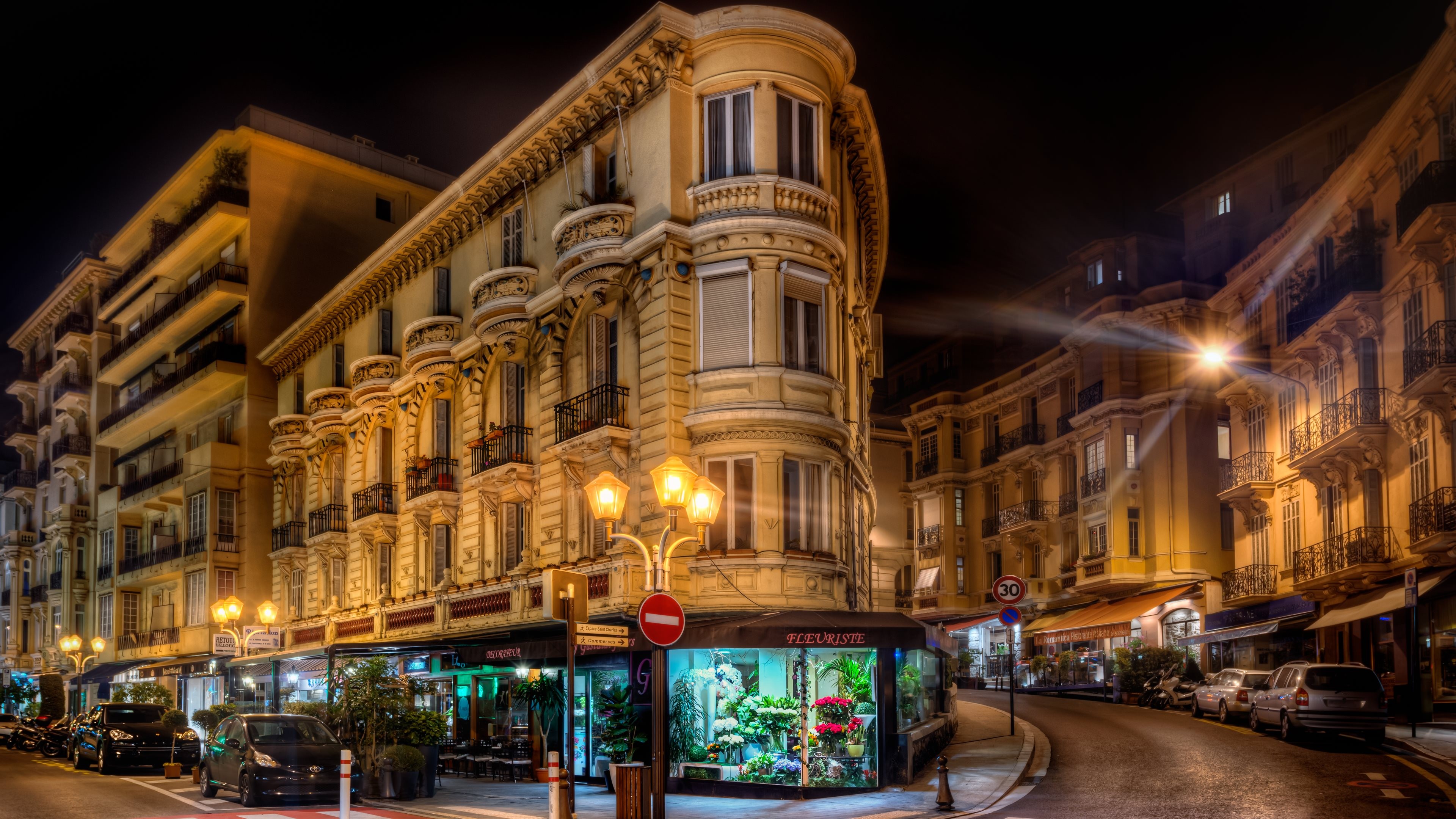 Monaco Streets At Night - HD Wallpaper 