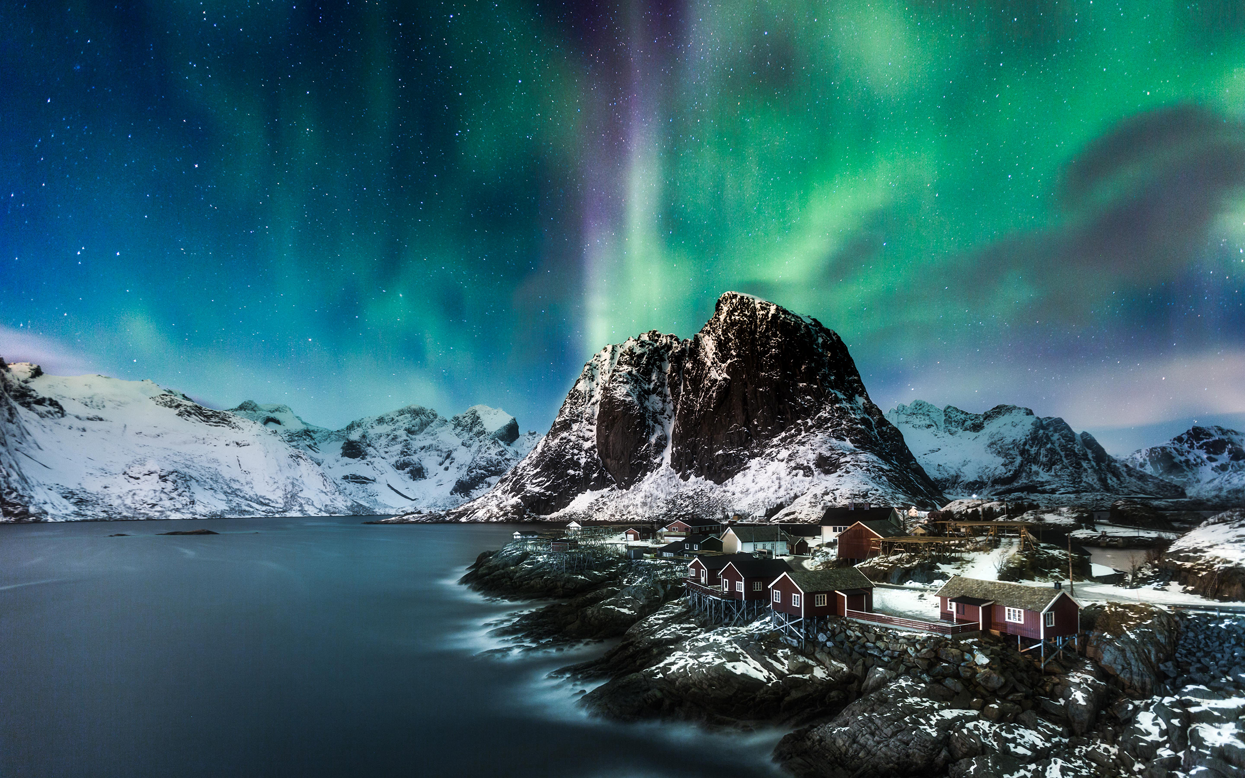 Northern Lights Hd Lofoten - HD Wallpaper 