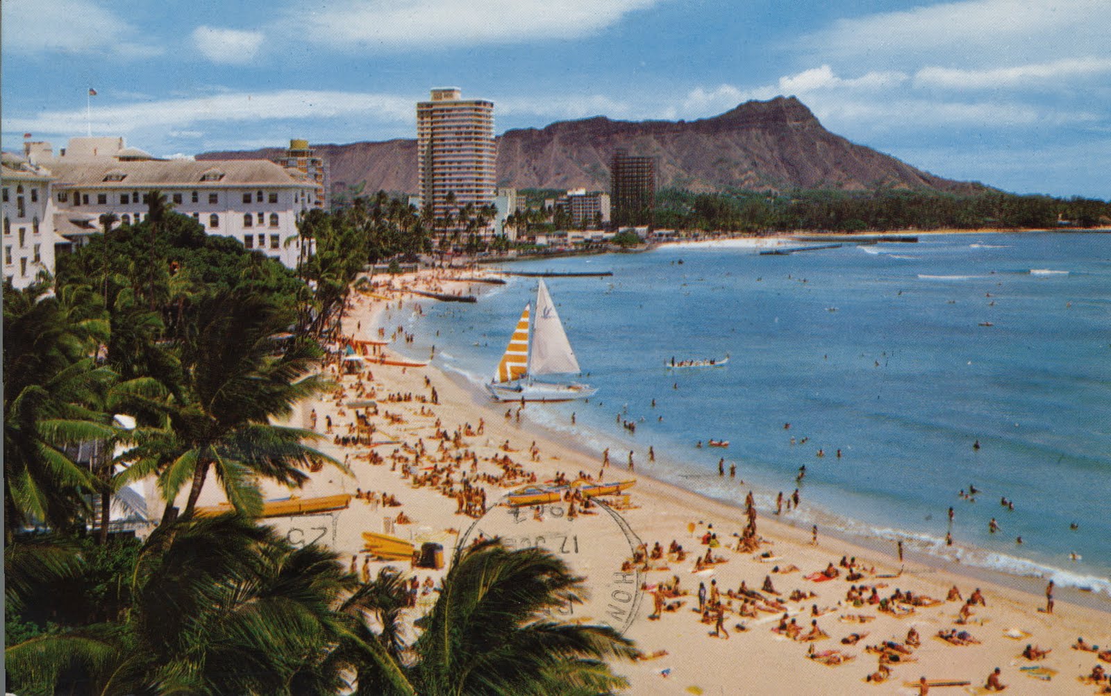 Waikiki Beach Honolulu Hawaii High Resolution Widescreen - Waikiki Beach In 1960 - HD Wallpaper 