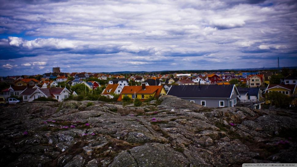 Colorful Norwegian Village Wallpaper,village Hd Wallpaper,rocks - Cityscape - HD Wallpaper 