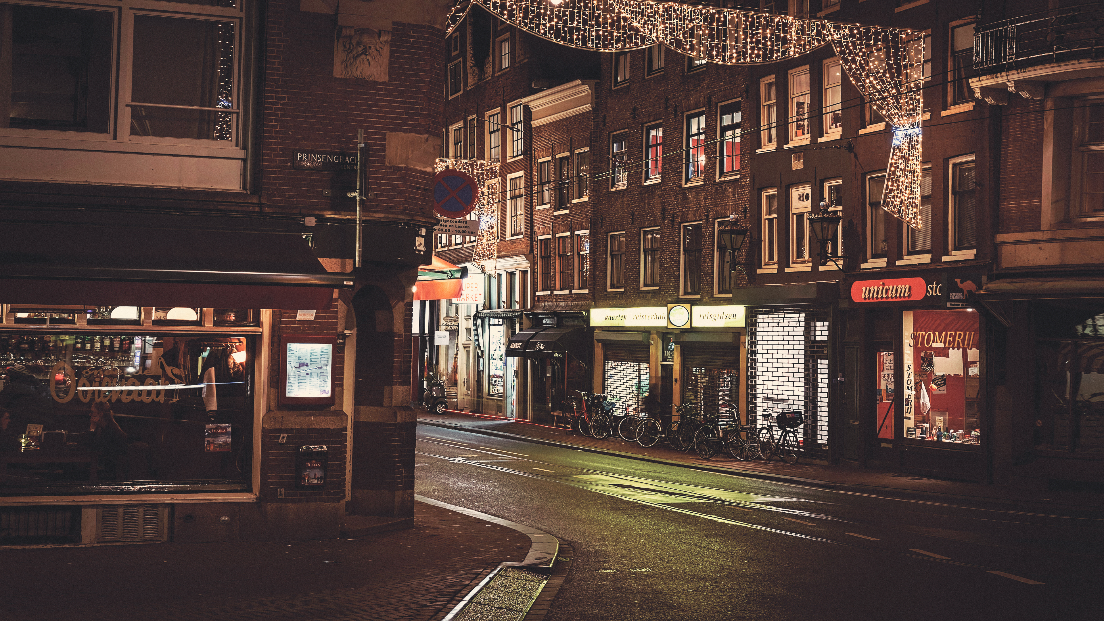 Night Amsterdam City Street - HD Wallpaper 