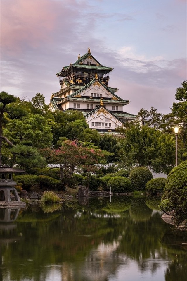 Osaka Castle 640x960 Wallpaper Teahub Io