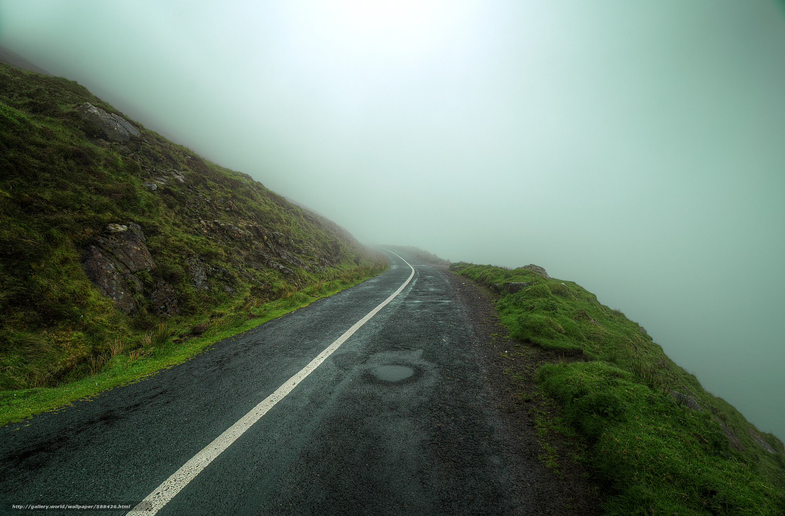 Download Wallpaper County Mayo, Ireland, Road, Fog - Freeway - HD Wallpaper 