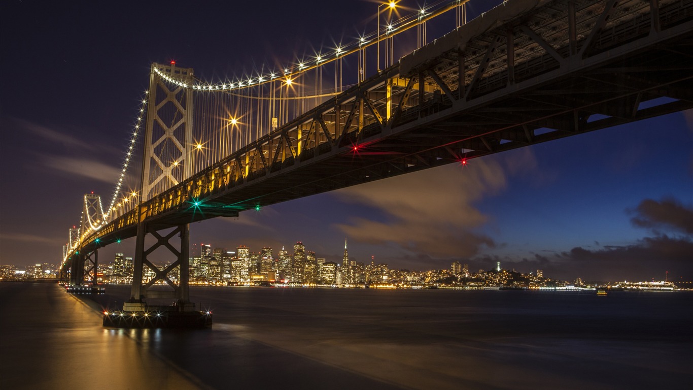 San Francisco Oakland Bridge-cities Hd Desktop Wallpaper2016 - 4k Night San Francisco - HD Wallpaper 