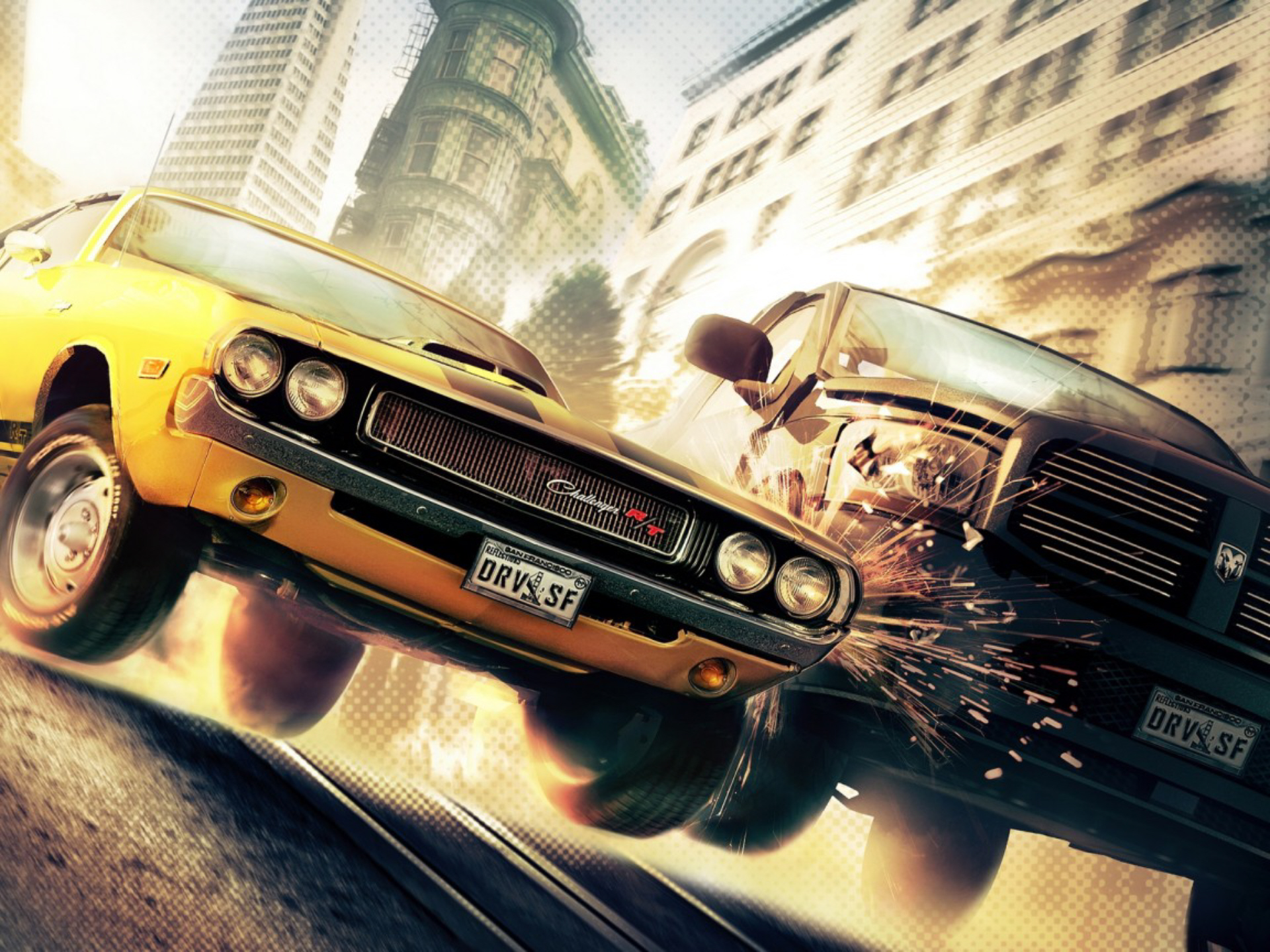 Racing Crashing Driver San Francisco Desktop Wallpaper - Dodge Challenger 1970 Driver San Francisco - HD Wallpaper 