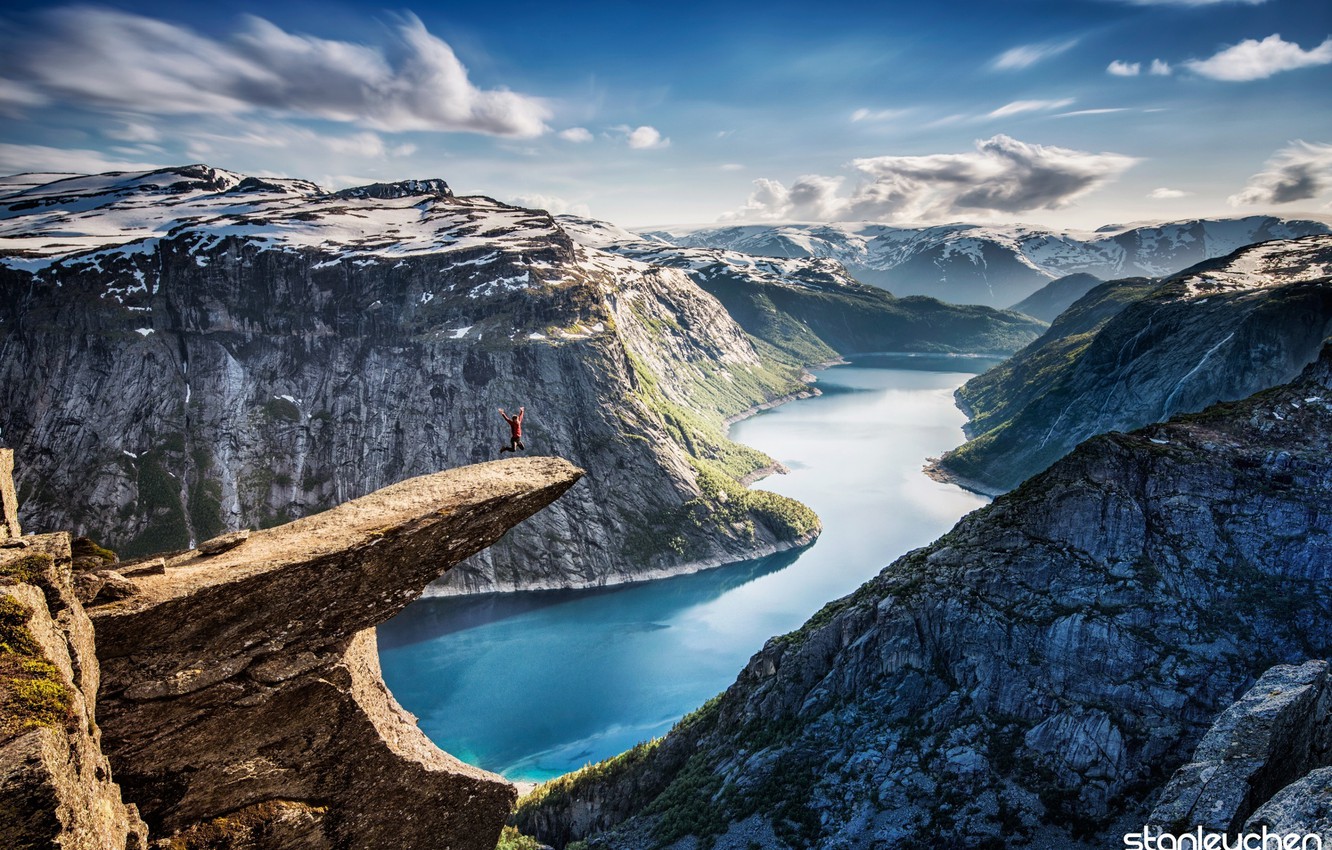 Photo Wallpaper Mountains, Nature, River, Norway, Panorama, - Norway Trolltunga Wallpaper Hd - HD Wallpaper 