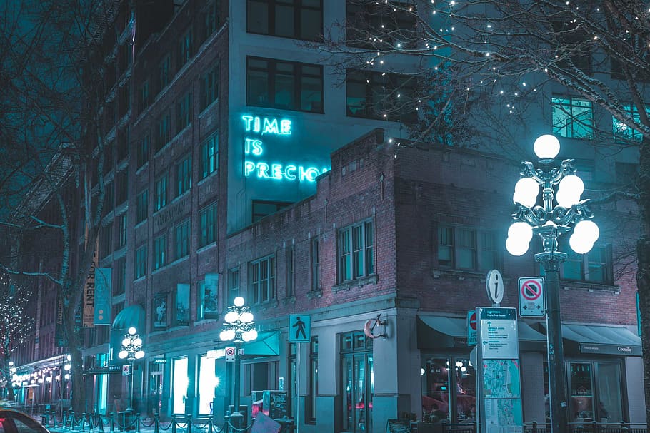 Canada, Vancouver, Gastown, Neonlights, Night, Europe, - HD Wallpaper 