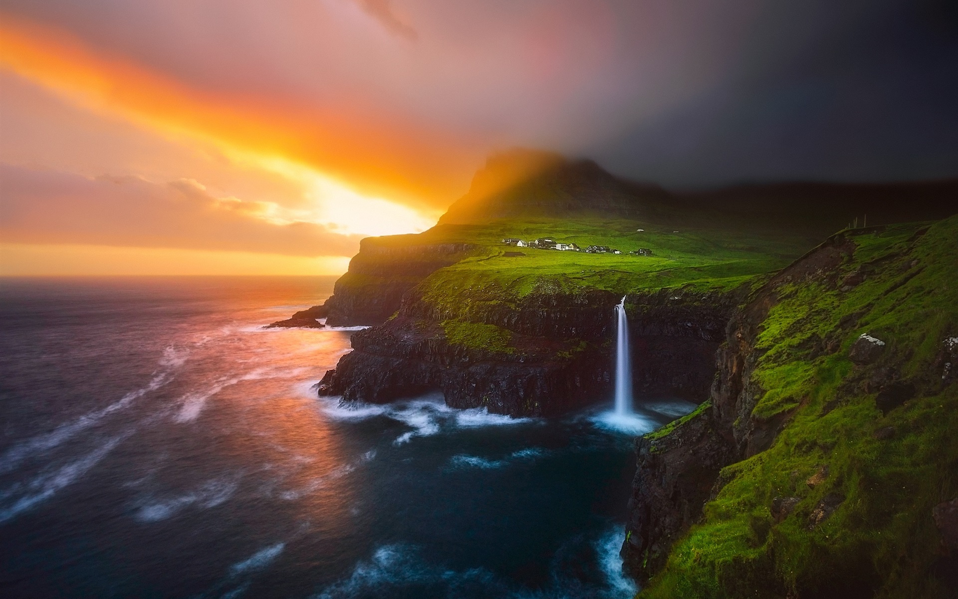Wallpaper Lofoten Islands, Beautiful Nature Landscape, - Sunset In Faroe Islands - HD Wallpaper 